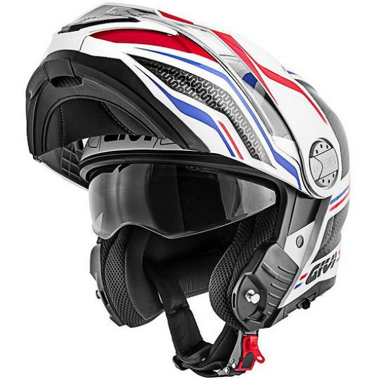 Givi™ Casco X33 Canyon Layers Open-Face Helmet (ECE Approved) - White Red Blue