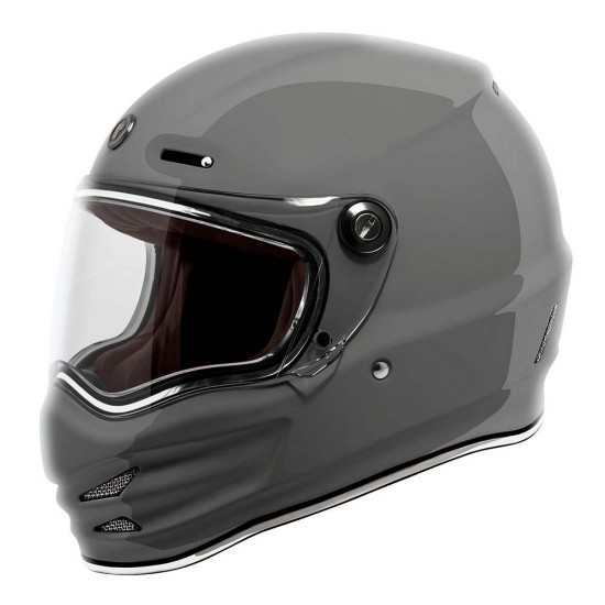 TORC T9 Gloss Grey Retro Full Face Helmet (ECE/DOT APPROVED)