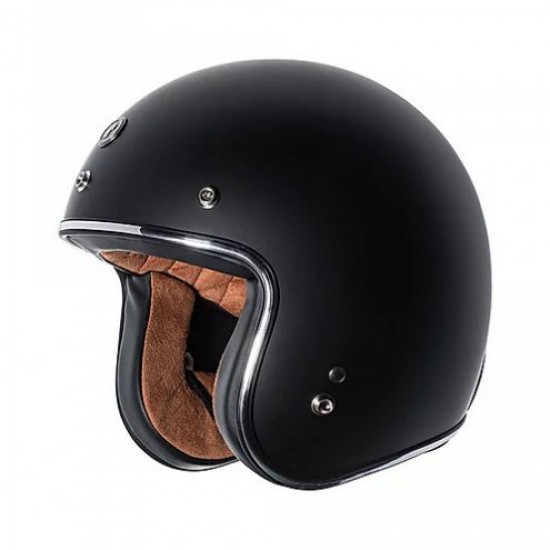 TORC T50 Classic Matt Black Retro 3/4 Open Face Helmet (DOT APPROVED)