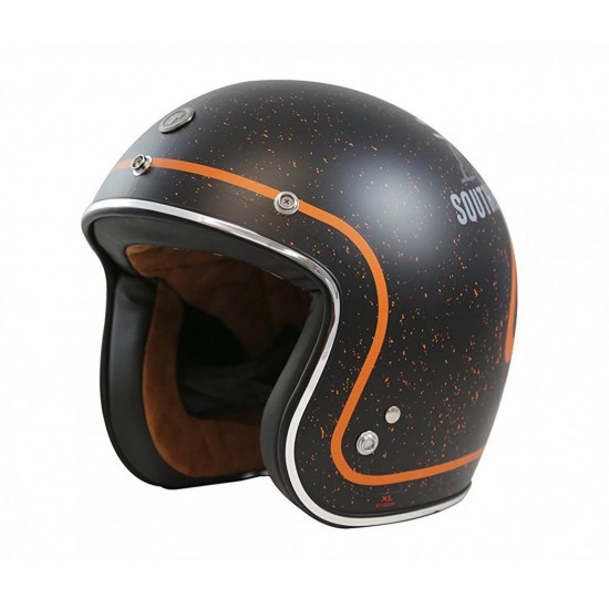 TORC T50 West Coast Flat Black Retro 3/4 Open Face Helmet (DOT APPROVED)