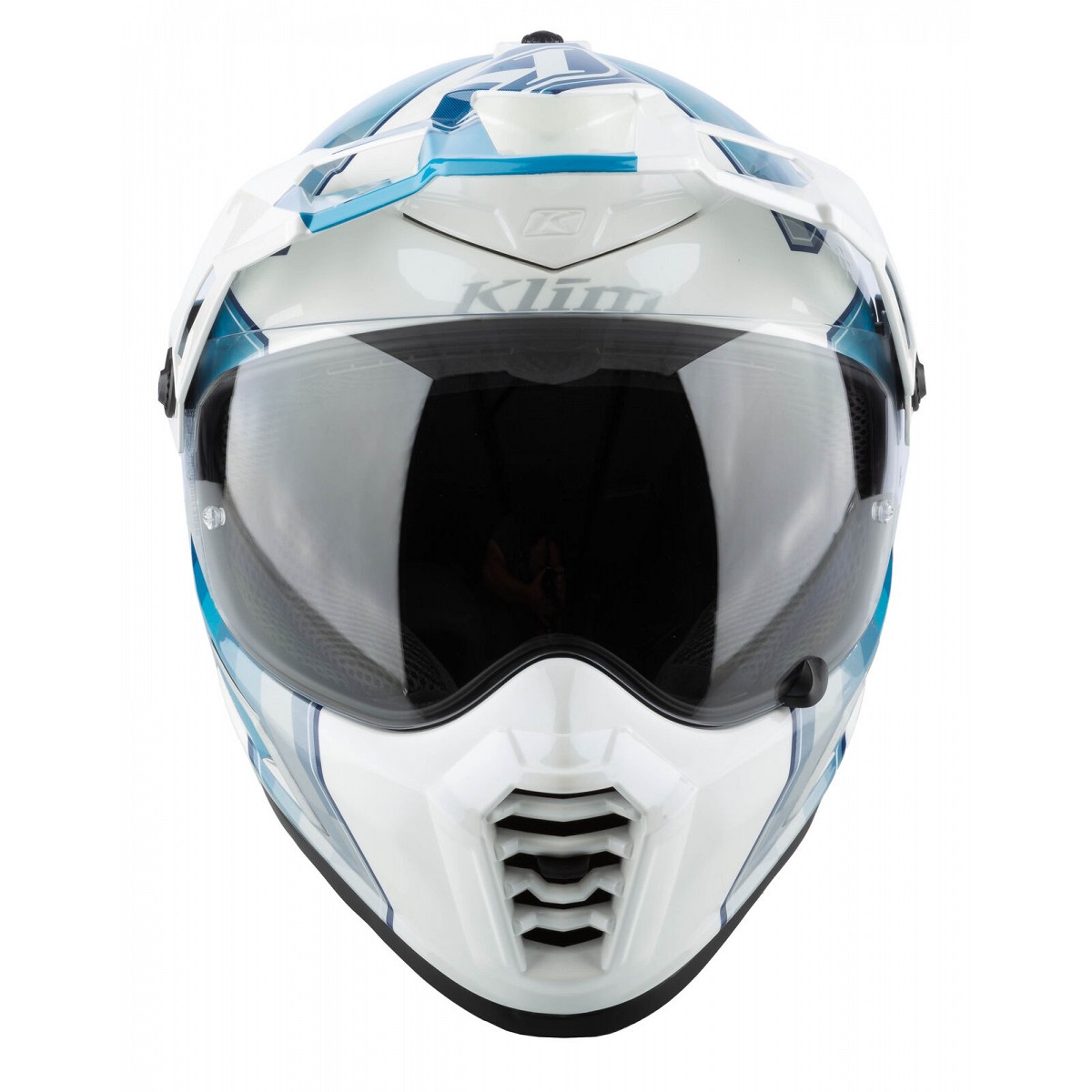 Klim Casco de carbono Krios Pro Adventure Helmet ECE/DOT - Spetrum White - Blue