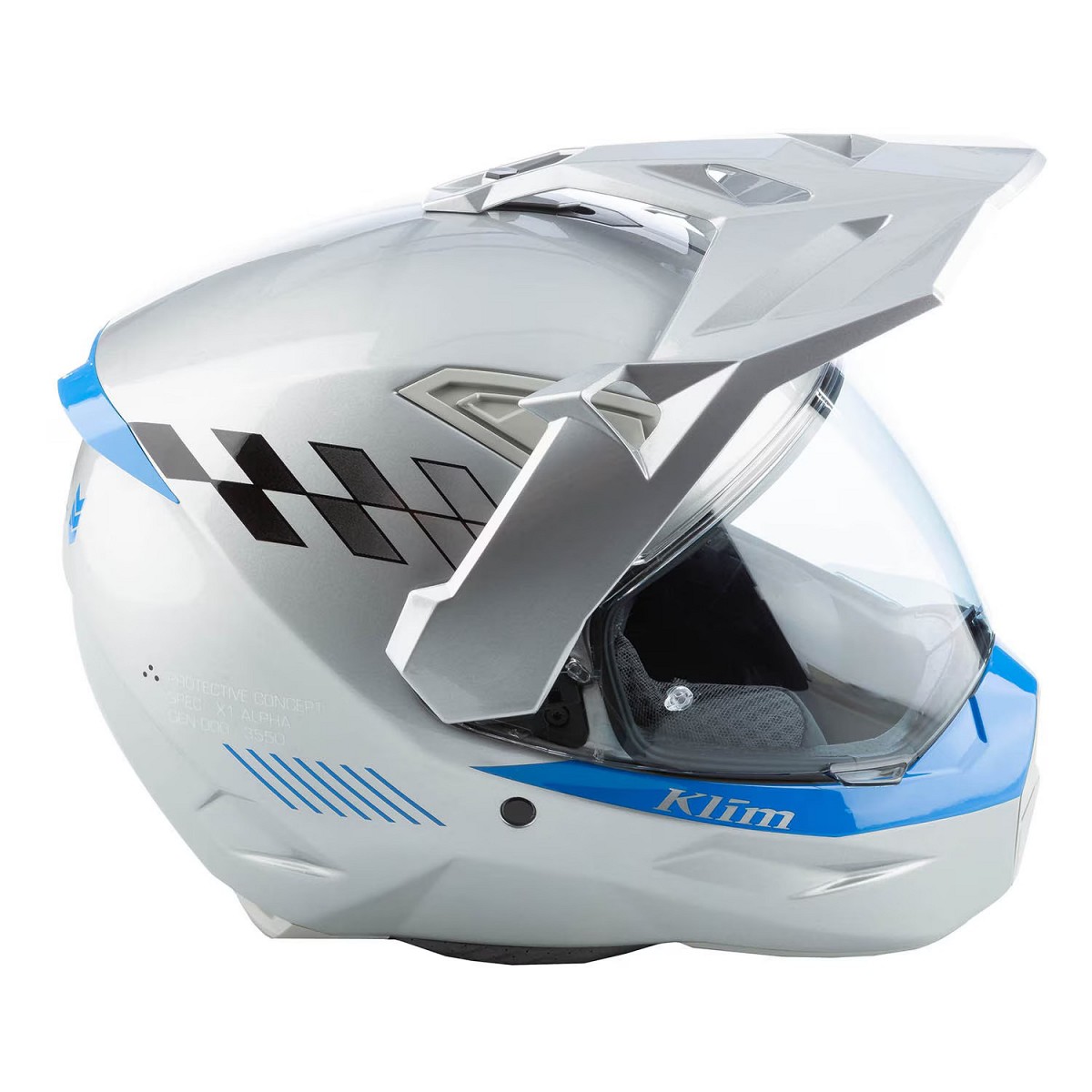 Klim Casco de carbono X1 Alpha Carbon Fiber Adventure Helmet ECE/DOT  - Electric Blue
