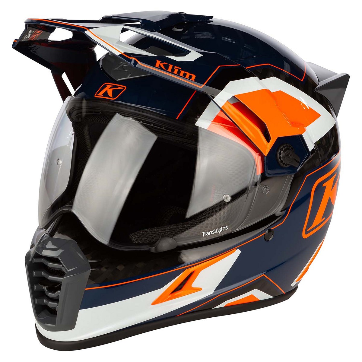Klim Casco de carbono Krios Pro Adventure Helmet ECE/DOT - Rally Striking Orange Solo Tallas: SM y MD