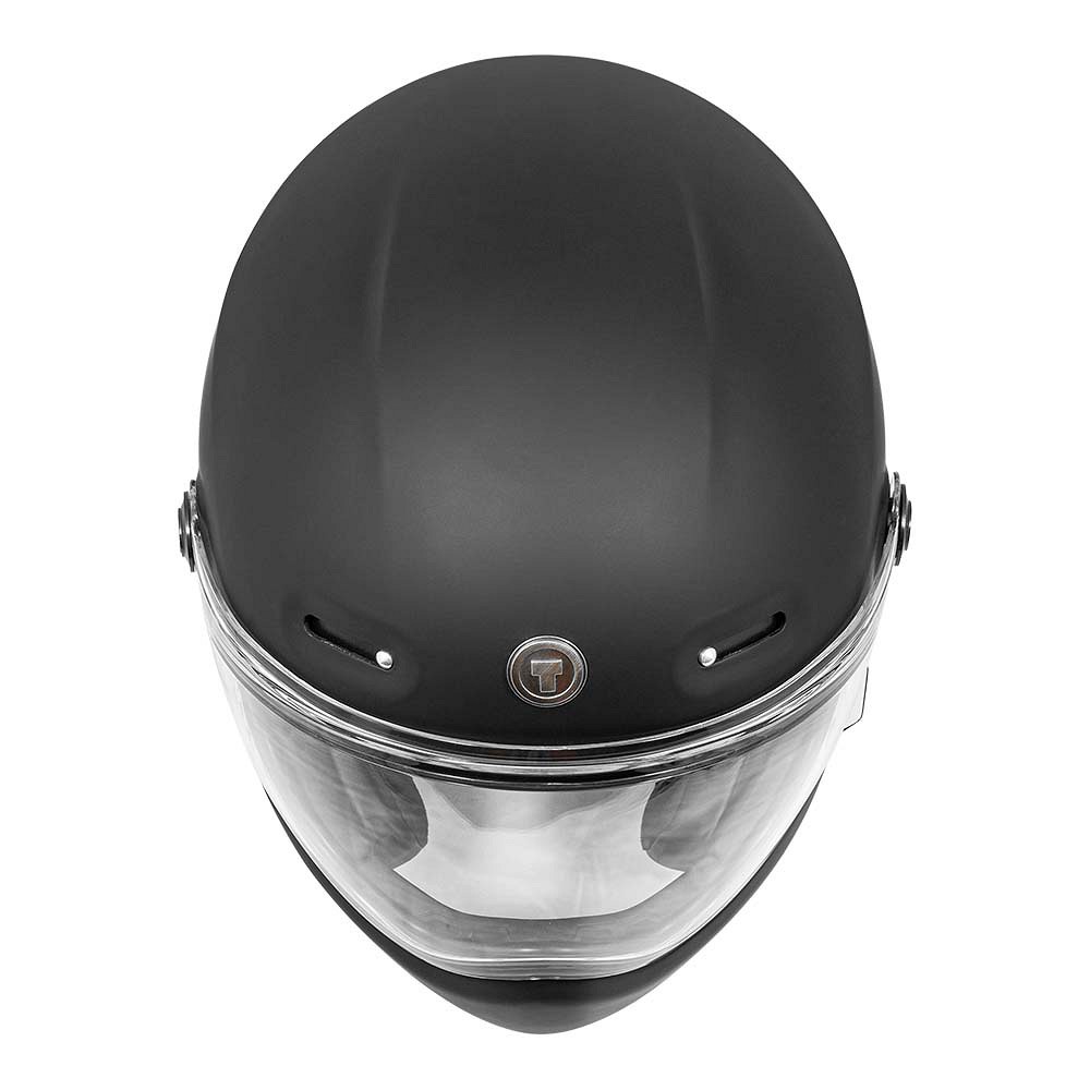 TORC Casco T9 Flat Black Retro Full Face Helmet (ECE/DOT APPROVED)