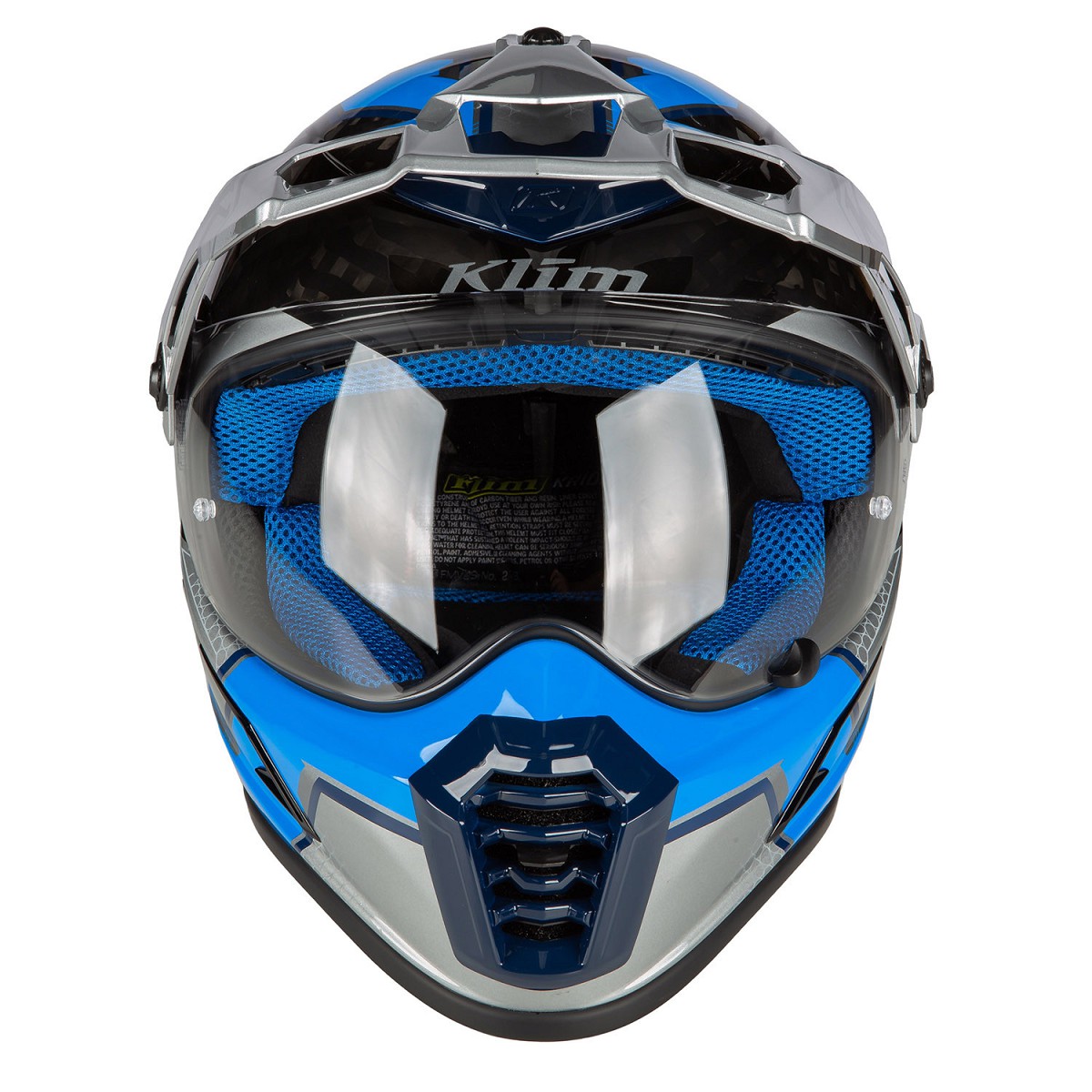 Klim Casco de carbono Krios Pro Adventure Helmet ECE/DOT - Ventura Electric Blue