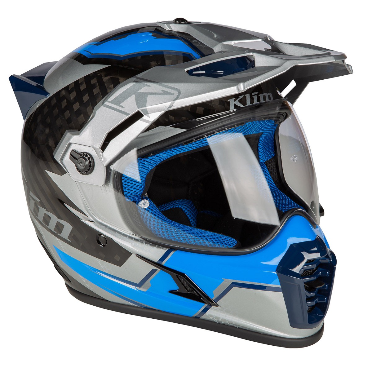 Klim Casco de carbono Krios Pro Adventure Helmet ECE/DOT - Ventura Electric Blue