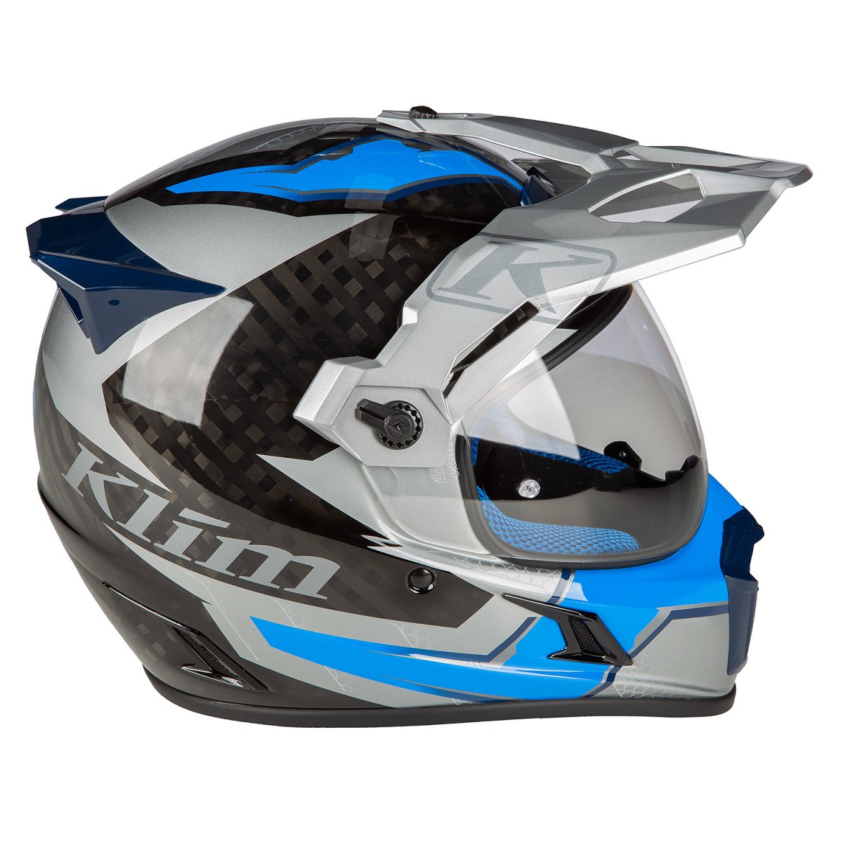 Klim Casco de carbono Krios Pro Adventure Helmet ECE/DOT - Ventura Electric Blue