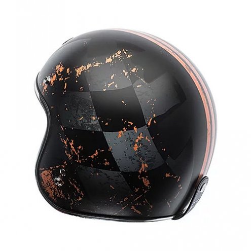 TORC Casco T50 Finale Flat Black Retro 3/4 Open Face Helmet (DOT APPROVED)