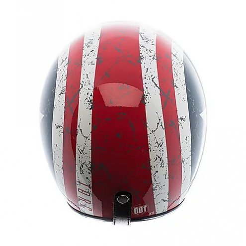 TORC Casco T50 Rebel Star Gloss White Retro 3/4 Open Face Helmet (DOT APPROVED)