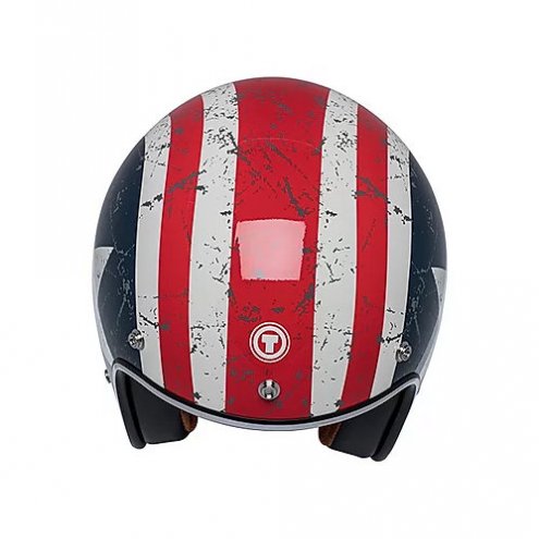 TORC Casco T50 Rebel Star Gloss White Retro 3/4 Open Face Helmet (DOT APPROVED)